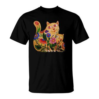 Joy Of Being Together Two Cute Cats Mother And Child T-Shirt | Mazezy DE