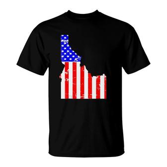July 4Th For Men-Idaho American Pride Flag T-Shirt | Mazezy