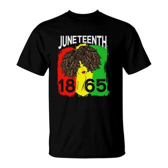 Juneteenth 1865 Is My Independence Day Black Women Black Pride Pan-African Colours T-Shirt | Mazezy