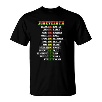 Juneteenth Ancestors Black African Dream Like Leaders T-Shirt | Mazezy
