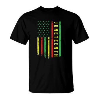 Juneteenth In A Flag For Black History African American Flag T-Shirt | Mazezy