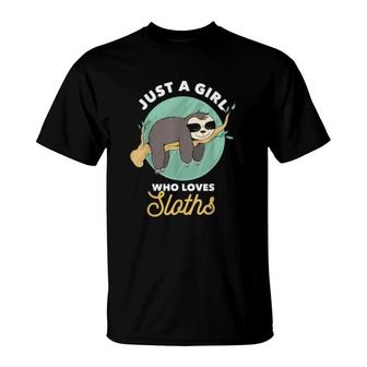 Just A Girl Who Loves Sloths Sloth Lover T-Shirt | Mazezy