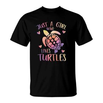 Just A Girl Who Loves Turtles Teen Girls Sea Turtle Lover T-Shirt | Mazezy