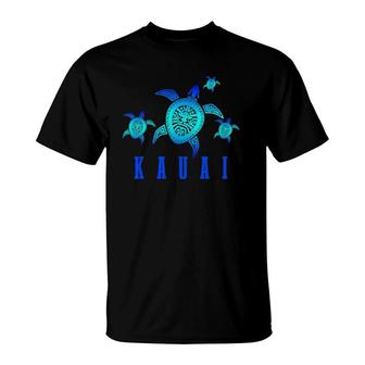 Kauai Sea Turtle Tribal Pattern Scuba Diving Diver Hawaii T-Shirt | Mazezy