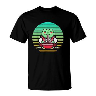 Kawaii Cute Anime Frog Otaku Japanese Ramen Noodles T-Shirt - Thegiftio
