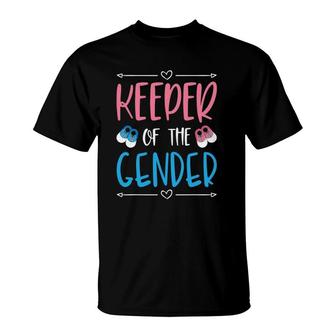 Keeper Of The Gender Announcement Baby Shoes T-Shirt | Mazezy DE