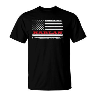 Kentucky American Flag Harlan Usa Patriotic Souvenir T-Shirt | Mazezy