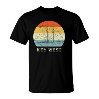 Key West, Florida Vintage Retro Sailboat Sailing Vacation T-Shirt | Mazezy UK