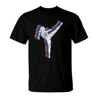 Kickboxing Girl Vintage Kickboxer Gift T-Shirt | Mazezy