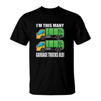 Kids 2 Year Old Garbage Truck 2nd Birthday Boy T-Shirt - Seseable
