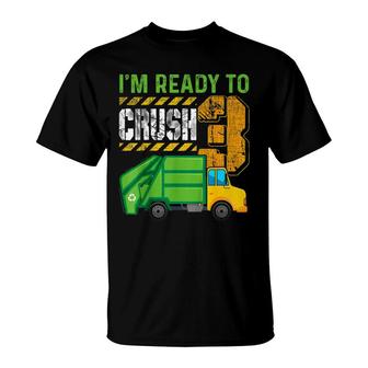 Kids 3Rd Birthday Garbage Truck 3 Year Old Boy T-Shirt - Seseable