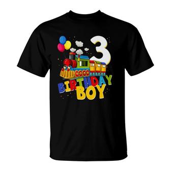 Kids 3Rd Birthday Train Boys Girls 3 Years Old I'm Three Gift T-Shirt | Mazezy