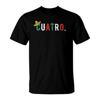 Kids 4 Years Old Mexican Fiesta Birthday Theme Cuatro Ano 4Th Gift T-Shirt | Mazezy