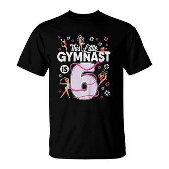 Kids 6 Years Old Gymnast 6Th Birthday Girl Tumbling Gymnastics T-Shirt | Mazezy