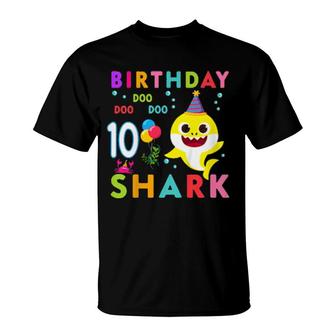 Kids Baby Cute Shark 8Th Birthday Boy Girl 8 Year Old T-Shirt | Mazezy