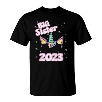 Kids Big Sister 2023 Unicorn T-Shirt | Mazezy AU