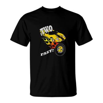 Kids Birthday 2 Year Old Race Car Cool Graphic Racing T-Shirt - Seseable