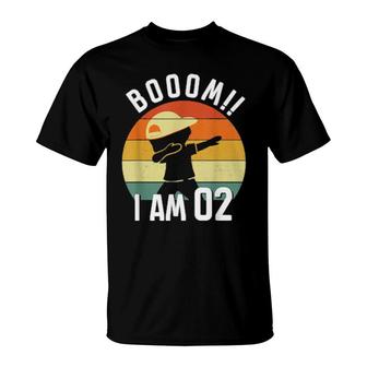 Kids Dabbing 2Nd Birthday 2 Years Old Vintage Outfit Boys T-Shirt | Mazezy