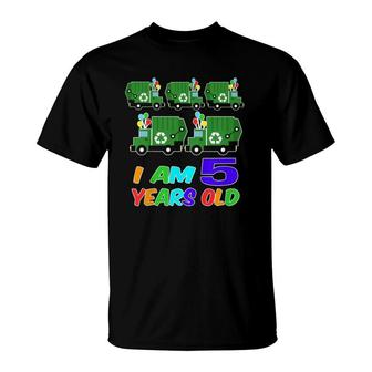 Kids Garbage Truck 5 Years Old Birthday Party Costume T-Shirt | Mazezy
