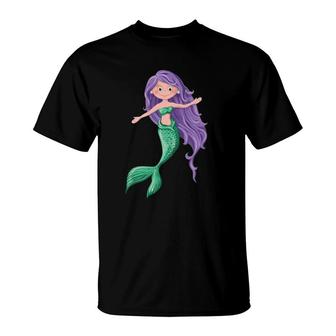 Kids Girls Cute Mermaid Lover T-Shirt | Mazezy