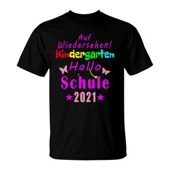 Kids Goodbye Nursery Hello School 2021 Girl T-Shirt | Mazezy