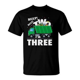 Kids I'm 3 Three 3Rd Birthday Garbage Truck Trash Bash Theme Premium T-Shirt | Mazezy