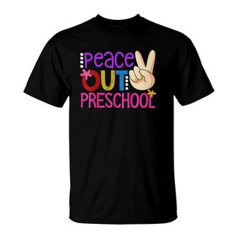 Kids Kids Peace Out Preschool Class Of 2021 Graduation Funny T-Shirt | Mazezy