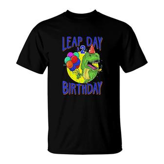 Kids Leap Day Birthday 8th February 29 8 Year Old Boy Gift T-Shirt - Seseable