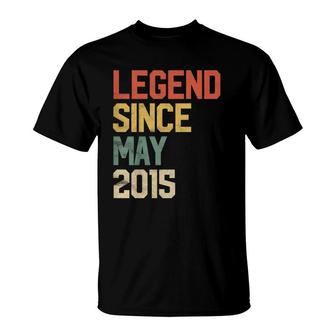 Kids Legend Since May 2015 6Th Birthday 6 Years Old T-Shirt | Mazezy