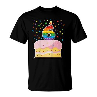 Kids Pop It 6Th Birthday Cake Girls Boys 6 Years Old Fidget T-Shirt - Seseable