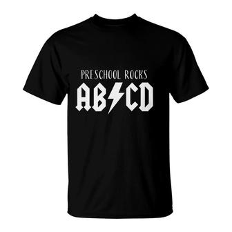 Kids Preschool Rocks Funny Gag PreK Gift ABCD Rock T-Shirt - Seseable
