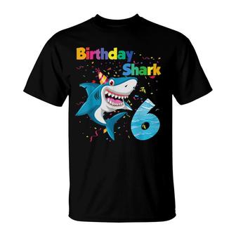 Kids Shark 6Th Birthday Boy 6 Year Old Shark For T-Shirt | Mazezy