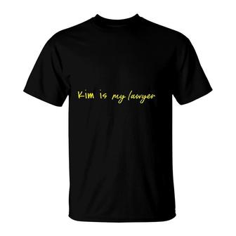 Kim Is My Lawyer Yellow Graphic T-shirt - Thegiftio UK