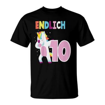 Kinder Einhorn Endlich 10 Jahre Einhörner 10 Geburtstag T-Shirt | Mazezy