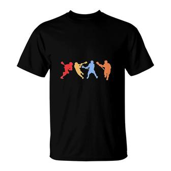 Lacrosse Gift Retro Vintage Colors Lacrosse Players T-Shirt - Thegiftio