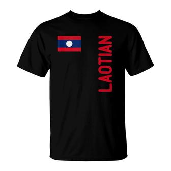 Laotian Flag And Laos Roots T-Shirt | Mazezy