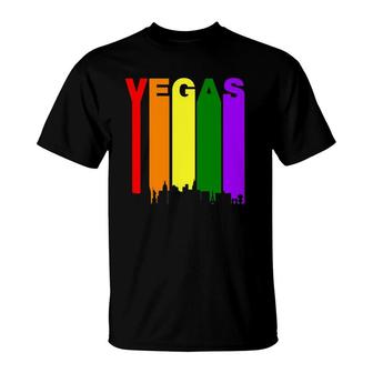 Las Vegas Nevada Lgbtq Gay Pride Rainbow Skyline T-Shirt | Mazezy