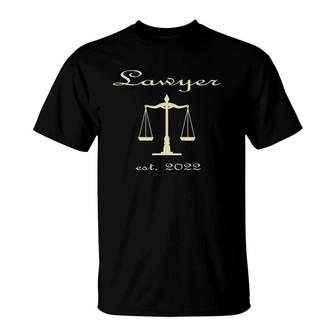 Law School Graduation Gift For Lawyers Est 2022 Graduates T-Shirt | Mazezy