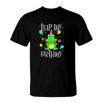 Leap Day 2 Birthday Gift February 29th Leap Year Frog T-Shirt - Seseable