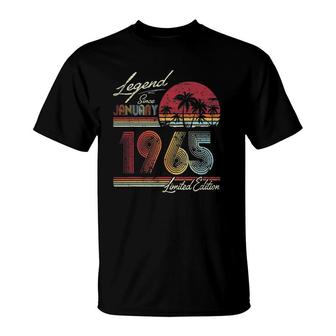 Legend Since January 1965 57Th Birthday Gift 57 Years Old T-Shirt | Mazezy