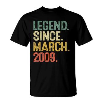 Legend Since March 2009 13 Year Old 13Th Birthday Gift Boys T-Shirt - Seseable