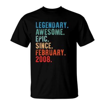 Legendary Awesome Epic Since February 2008 Vintage Birthday T-Shirt | Mazezy