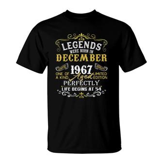 Legends Were Born In December 1967 54Th Birthday T-Shirt | Mazezy