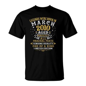 Legends Were Born In March 2010 12 Years Old 12Th Birthday T-Shirt - Seseable