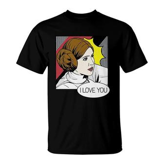 Leia I Love You Pop Art Couples T-Shirt | Mazezy