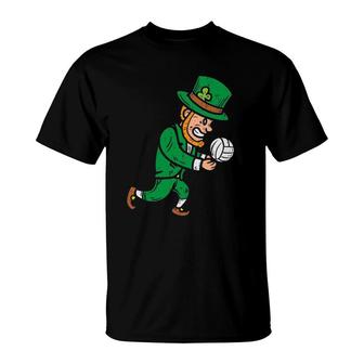 Leprechaun Volleyball Funny St Patricks Day Sport Lover Gift T-Shirt