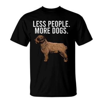 Less People More Dogs Spanish Water Dog Introvert T-Shirt | Mazezy