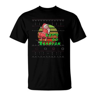Let's Go Anti-Biden Skater Santa Skateboarding Christmas T-Shirt | Mazezy