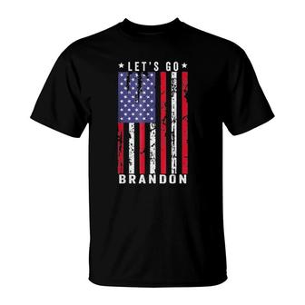 Let’S Go Brandon American Flag Retro Vintage With Us Flag Vintage S T-Shirt | Mazezy