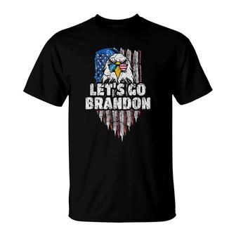 Lets Go Brandon American Flag With Bald Eagle T-Shirt | Mazezy